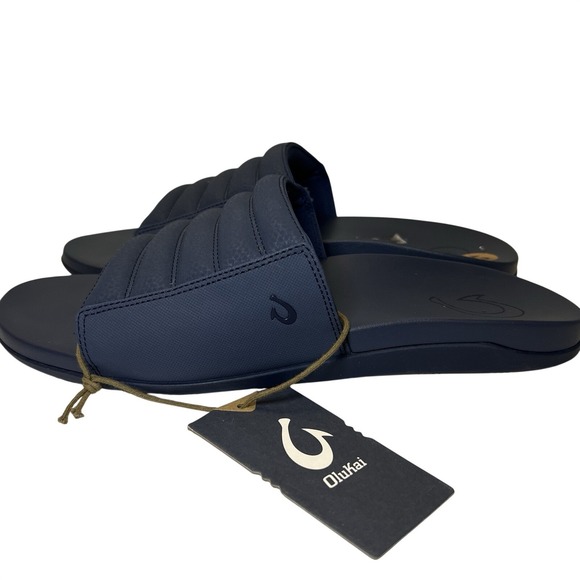 OluKai‎ Olu-Men's Slide Sandal Moonlit Ocean Blue Water Friendly Comfort 12 NWT - Picture 2 of 7